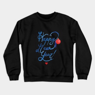 Happy New Year & Merry Christmas watercolor print Crewneck Sweatshirt